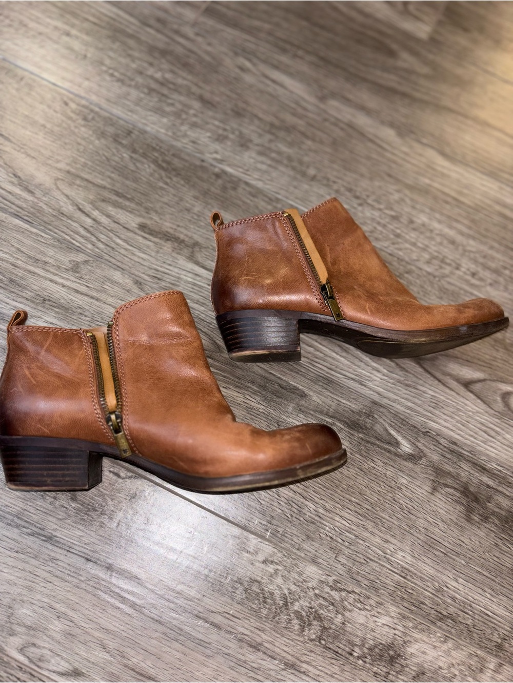 Lucky Brand Brown Leather Ankle Booties